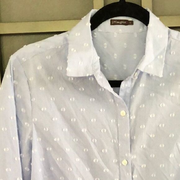 NWOT J.McLauglin pinstripe button down shirt.S - Picture 6 of 6